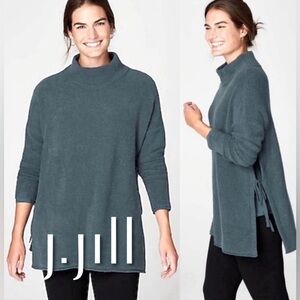 J. Jill Pure Jill Teal Bouclè Mockneck Sweater M/L petite